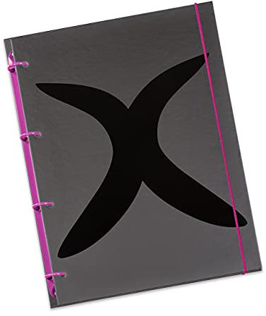 flexiNotes NOTIZBUCH A5, Typ: X-Black, Beere, 150 Blatt kariert - Ring M