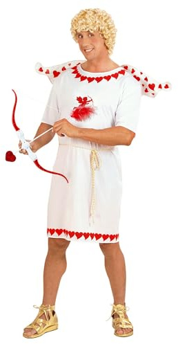 W WIDMANN MILANO Party Fashion - Costume da Cupido con accessori | Costume con tunica, ali e cintura con motivo a cuori - per Carnevale, feste a tema e San Valentino