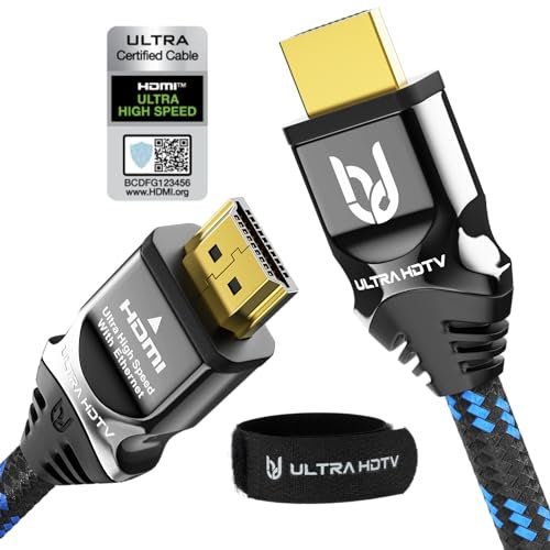 Ultra HDTV 8K HDMI-Kabel - kurzes 1m Ultra High Speed HDMI 2.1 Kabel, 48 Gbps für 8K@60Hz & 4K@120Hz - Premium Zertifikat - DTS: X, HDCP 2.2&2.3, HDR10+, eARC