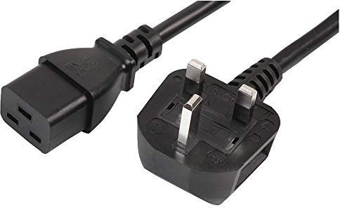 Pro Elec PEL01181 UK Plug to IEC C19 Power Lead ,Black, 16A, 2 m