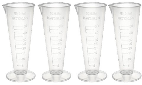 a15110200ux0187 Kunststoff konisch Messzylinder Tasse 50 ml 4 Stück (4 Stück)