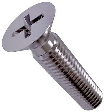 M6x60 Edelstahl Senkkopf Maschinenschrauben, Kreuzschlitzschrauben, Flachkopf Befestigung, Vollgewinde 6mm Rostfreier Stahl Schrauben Geeignet für Metall, Konstruktion, Heimwerken (10 Stück)