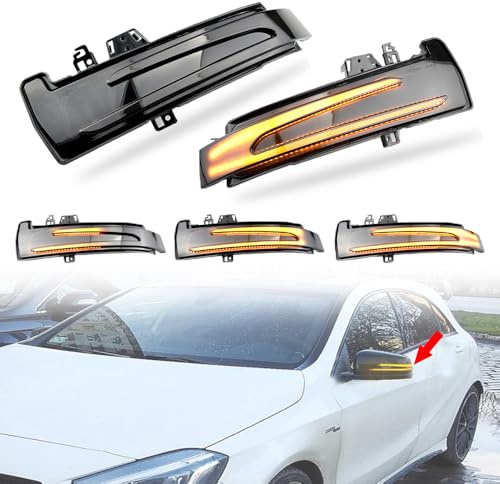 MKptopia 2 pezzi Indicatore di direzione per specchietto retrovisore, a LED, Compatibile con C/E/S/Cla/Gla/Cls Classe W176 W204 W246 C216 C117 C218