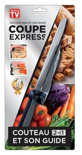 venteo - Couteau trancheur avec guide - Coupe Express - Noir - Adulte - Couteau précision