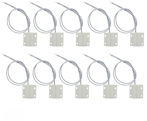 Fasizi 10set MC 38 Sensor de Ventana de Puerta con Cable Interruptor magnético Sistema de Alarma para el hogar