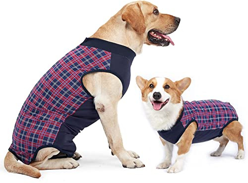 LIANZIMAU Traje Recuperacion Perro Body Quirurgico Cono E Collar Alternativo Abdominal Heridas y Protector Después de la Cirugía Desgaste Body Postoperatorio Perro Ropa para