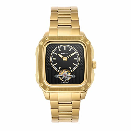 Fossil Inscription Gold Automatikuhr Edelstahl ME3239, Armband