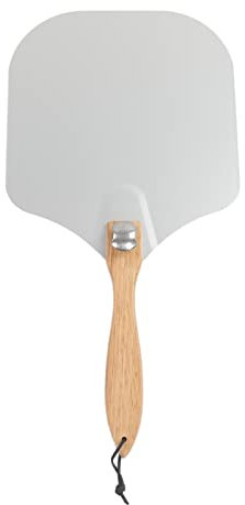 Tyenaza Pelle à Pizza, pagaie à Pizza de 12 Pouces avec poignée en Bois Pliante pagaie de spatule à Pizza en Aluminium pour pâte à pâtisserie au Four à Pizza(Non oxydé)