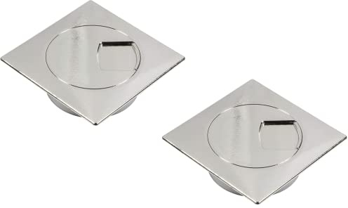 Gedotec Pasacables para escritorio de plástico ABS estable, 2 pasacables cuadrados de 80 mm, plaza, caja de cables cromada, guía de cables cuadrada para apretar, canal de cables