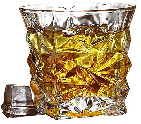GImLY whisky decantador Whiskey Glasses, Old Fashioned Double Wall Crystal Glasses, Bourbon Cocktail Vodka Glasses, Drinking Glasses, Set of 4 Liquor Decanters