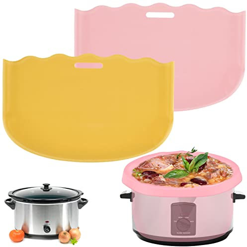 Deuson 2 pezzi Silicone Slow Cooker Liner Riutilizzabile Silicone Slow Cooker Divider Barattolo Resistant Slow Cooker Insert Liner Lavastoviglie Safer Slow Cooker Accessori per la maggior parte dei