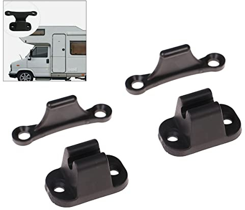 Türstopper für Wohnwagen, Anhänger, Wohnmobil, Boot, Türschloss, Clip, Riegel, Wohnmobil-Zubehör, Schwarz, 2 Stück
