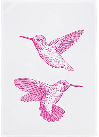 WESTCRAFT Maritime Geschirrtücher, lustige Sprüche/Küchen-Handtuch - Dish Towel Vintage Küchen Deko aus 100% Baumwolle 50 x 70 cm (Kolibri pink)