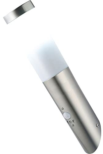 GLOBO 2x Wandleuchte mit Bewegungsmelder Außenleuchte Wand Modern Wandfackel Garten, Fernbedienung dimmbar, RGB LED, DxH 7,6x41 cm