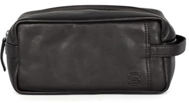 Leather Toiletry Bag - Pecos - Black