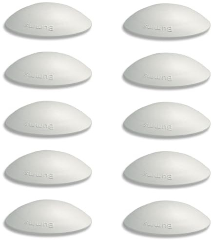 Bumms Türstopper für Boden und Wand Weiß selbstklebend ohne bohren [10 Stück] - Ø 60 mm - Wandpuffer für Wandschutz aus Gummi - Türpuffer für Türanschlag, Türgriffschutz bei Wänden