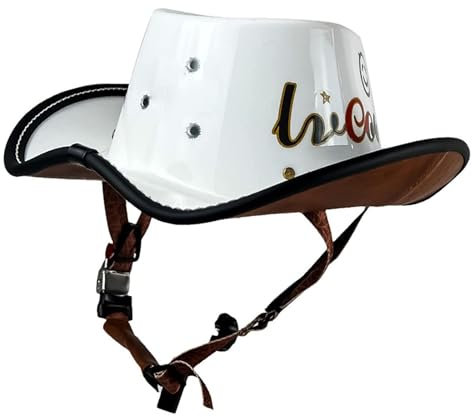YIYHFKM Motorradhelm Herren Mopedhelm ECE-Zertifizierung Cowboyhut Motorrad Halbhelm Western Cowboyhelm für Herren Erwachsene M,L,XL
