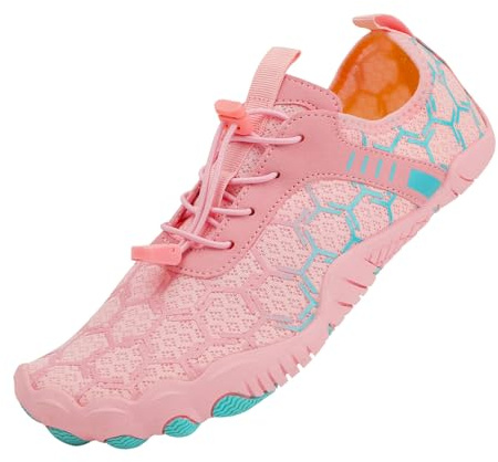 LinSmart Barfußschuhe Damen Herren Breite Zehenbox Wasserschuhe Barfußtrainer Frauen Männer zum Wandern Laufen Fitnessstudio Strand Surfen Fahren