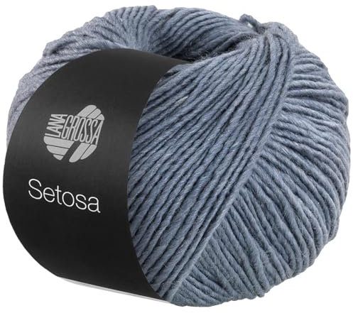 LANA GROSSA Setosa | Schimmerndes Dochtgarn aus Seide und Merinowolle | Handstrickgarn aus 65% Schurwolle (superfein) & 35% Seide | 50g Wolle zum Stricken & Häkeln | 150m Garn FB15