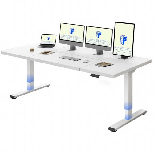 FLEXISPOT Escritorio Elevable Eléctrico 200x80 cm con 2 Motores | Escritorio eléctrico con función de memoria, sistema anticolisión, ideal para teletrabajo y oficina, blanco