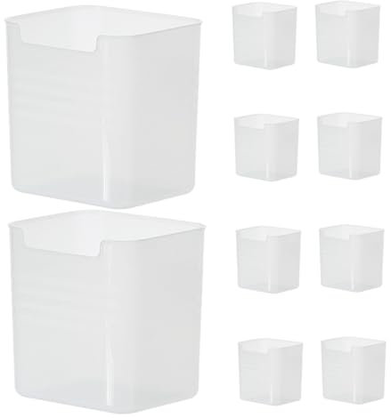 Generico 10pezzi Contenitori Trasparenti per Frigorifero Organizzatrici Multifunzionali per Ripiani e Frigorifero Versatile per Ottimizzare e Design