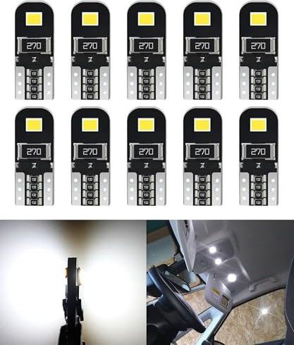 Flaconi Car Led Lights Interior,12V Interior Car Lights, T10 Led Bulb,Interior Led Lights for Cars,License Plate Light Bulbs,Dash Lights,Suitable for Car Ceiling Lights,Doors,Interior Lighting (10PCS)