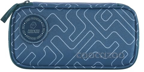 coocazoo Mäppchen „Blue Maze“, blau, mit Klett-Patch, Federmäppchen, großes Hauptfach, Schlaufen für Zirkel und Geodreieck, Stundenplanfach, Reißverschlussfach, ab der 3. Klasse