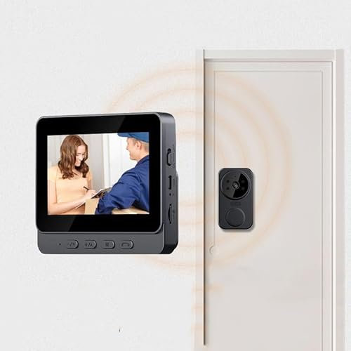 Videocitofono senza Fili da Esterno 1080P 80m Citofono con Telecamera 120° HD Visione Notturna Citofono Videocitofono Collegato IP65 Impermeabile con Schermo IPS di 4.3 Nessun Wifi