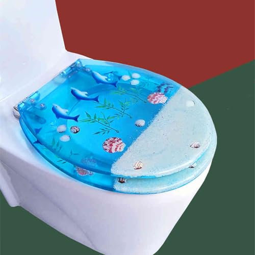 Machtiging SièGe De Toilette Resine Transparente,Abattant WC en RéSine éPaisse,Abattant De WC à Paillettes,DéMontage Et Montage Rapides,Bords Lisses,Convient pour La Salle De Bain