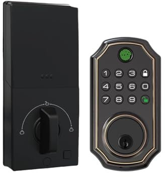 VEKELETE Tastiera Digitale biometrica con Impronte digitali e tastierino numerico con Serratura Intelligente, Ingresso Senza Chiave, Serratura Elettronica con App Tuya, Controllo remoto