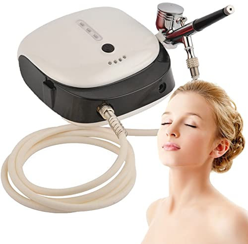 XCSCUK Kit d'aérographe à Double Action,Compresseur d'aérographe Portable sans Fil,Ensemble de pinceaux à air Rechargeable, pour Le Maquillage,Ongles,Décoration de gâteaux