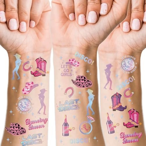 Cranight Hen Party Cowgirl Party Temporary Tattoos - 75 Styles, Hen Party Bag Fillers, Bridesmaid Bride to Be Gifts, Bridal Shower Supplies Cowgril Party Decorations (cowgirl)