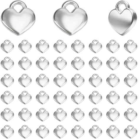 PH PandaHall 200 st kärlekshjärta-berlockhängen, mini silver metall hjärta berlocker för att göra kraghalsband armband örhängen smycken gör-det-själv-tillbehör för bröllop alla hjärtans dag