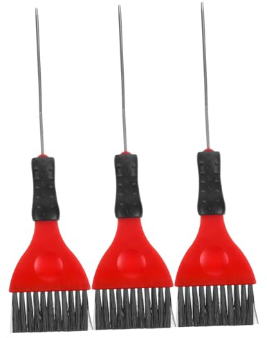 COLLBATH 3 piezas Brochas para Teñir Cabello con Mango Larga de Acero Inoxidable Cepillos Profesionales para Aplicación de Tinte y Acondicionador Peluquería y Cuidado Personal Casa