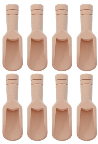 DIYEAH 20 cucharitas de madera pequeñas, ideales para servir azúcar, especias y condimentos. Capacidad de 8 g. Perfectas para cocinar, sazonar, miel y uso diario. Medidas: 7,5 x 1,7 x 1,7 cm.