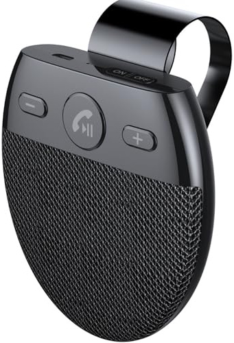 THOMIX Vivavoce Bluetooth per Auto per Fiat 600 / 600e Grande Panda Giga Panda/Multipla, Altoparlante Bluetooth per Aletta Parasole, GPS e Musica Vocale Assistant, Accensione Automatica