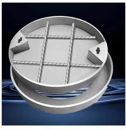 Couvercle rond et carré pour bassin d'égout – Couvercle de bassin d'égout robuste pour vérification de fosse septique pour jardin, terrasse, pelouse et dalles de pavage (30 x 30 x 5 cm)