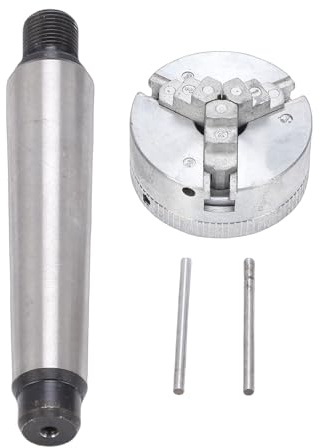 Fafeicy Portabrocas de Torno de Madera Autocentrante de 3 Mordazas con Eje MT2, Portabrocas de Rosca M12x1 para Mini Torno de Mesa, Rango de Sujeción de 10-35 Mm para Torneado de Madera