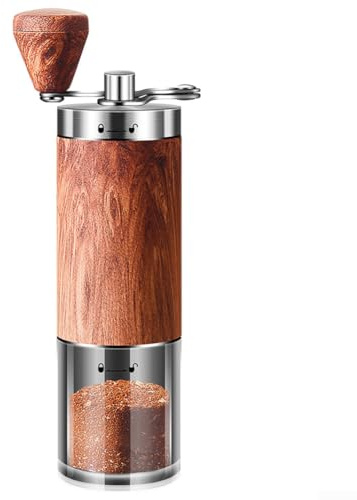 Moulin à café manuel en acier inoxydable 304 avec réglages de mouture réglables, design portable à manivelle pour la maison, les voyages, le camping, compatible avec différentes méthodes de brassage