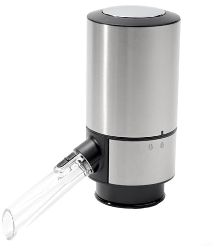 Decanter elettrico automatico con ugello di aspirazione dell'aria, funzionamento a batteria (4 batterie AAA non incluse), consente di decantare rapidamente il vino al tavolo.