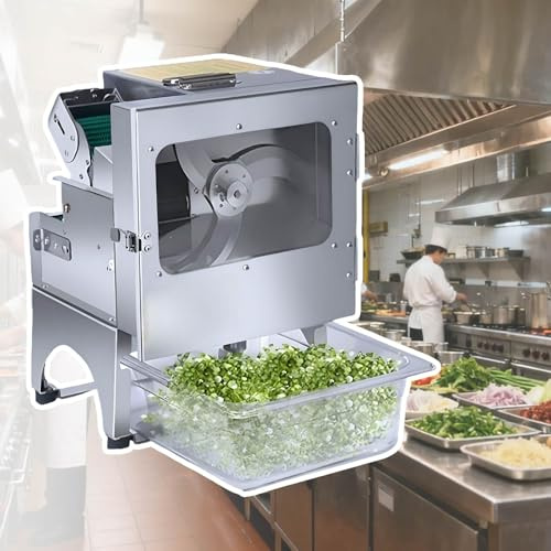 PRECISTECH Maquinaria Cocina Profesional Para Verduras, Cortadora De Verduras Automática Con Cinta Transportadora, 700 Rpm, Uso Restaurante