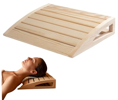 Appui-tête de sauna, oreiller de sauna, appui-tête creux pour la relaxation, oreiller en bois, soutien ergonomique du cou pour hommes et femmes, 15 x 12, 2 x 2, 8 pouces, beige, pour l'intérieur