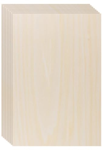 FUNSUEI Paquete de 7 hojas de madera contrachapada de tilo sin terminar de 30 x 20 x 0,4 cm, tablero de madera para manualidades, pintura, grabado láser y modelismo