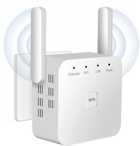 2026 Wifi Extender, Wifi Booster, Internet Booster with 2 Antennas, Covers Up to 9900 Sq.ft and 60 Devices, Wifi Repeater, Easy Setup, Wifi Extender with Ethernet Port (White)
