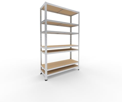shelfplaza Home 180x110x40cm Schwerlastregal verzinkt mit 7 Böden x 125kg | Kellerregal · Lagerregal · Metallregal · Regale für Kellerraum · Steckregal · Abstellraum Regal