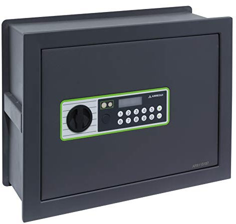 ARREGUI Supra 241150 Wandtresor mit Zahlenschloss | Tresor Wandmontage mit Elektronikschloss | Doppelbolzen Verriegelung | Variable Tiefe | Einfache Montage | Versteckter Tresor | 32 x 42 x 15/25cm