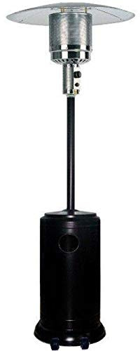 Suinga Chauffage d'exterieur, Poêle à gaz acier extérieur 13 kW extérieur avec Roues, Système Anti-basculement, Parasol chaufant, noir