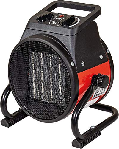 Prem-I-Air 2kW Utility Warming Fan Heater With PTC Element for Safety, Adjustable Angle Bracket, Adjustable Thermostat and Carry Handle For Use at Home, Offices, Workshops, Shops