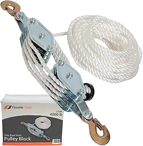 1Gorn 2 Ton Heavy Duty Rope Hoist – Durable Block and Tackle Pulley System