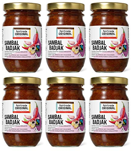 fairtrade ORIGINALThai Sambal 6 x 115g | Fairtrade zertifiziert, scharfe asiatische Gerichten, Non-Profit-Grundidee des fairen Handels, Fairtrade Original seit 1960